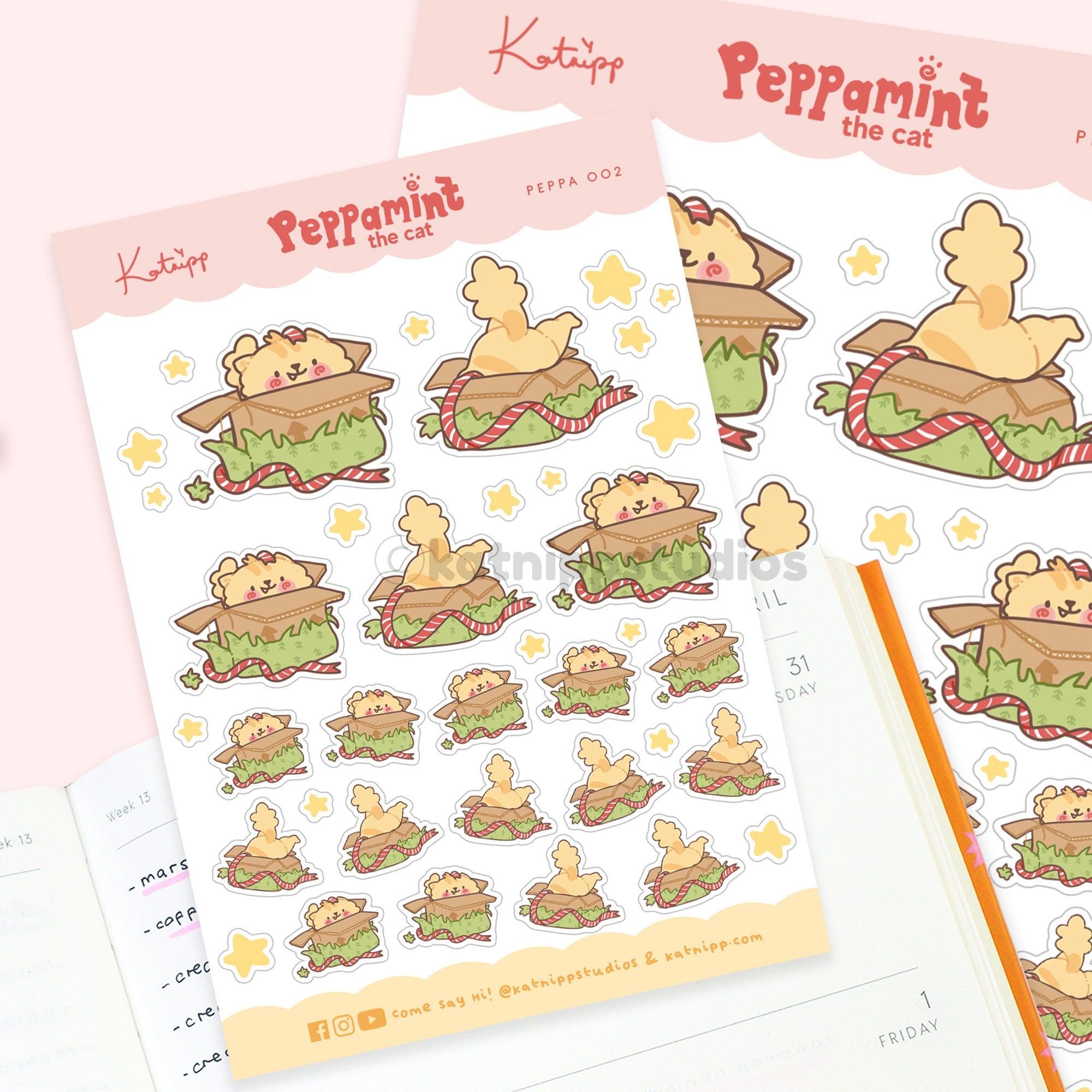 Funny Peppamint Cat Christmas Planner Stickers - PEPPA 002 - Katnipp Studios