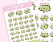 GBP Payday Planner Sticker Sheet | Kawaii Budget & Finance Stickers A6 | MONEY001 Katnipp character product