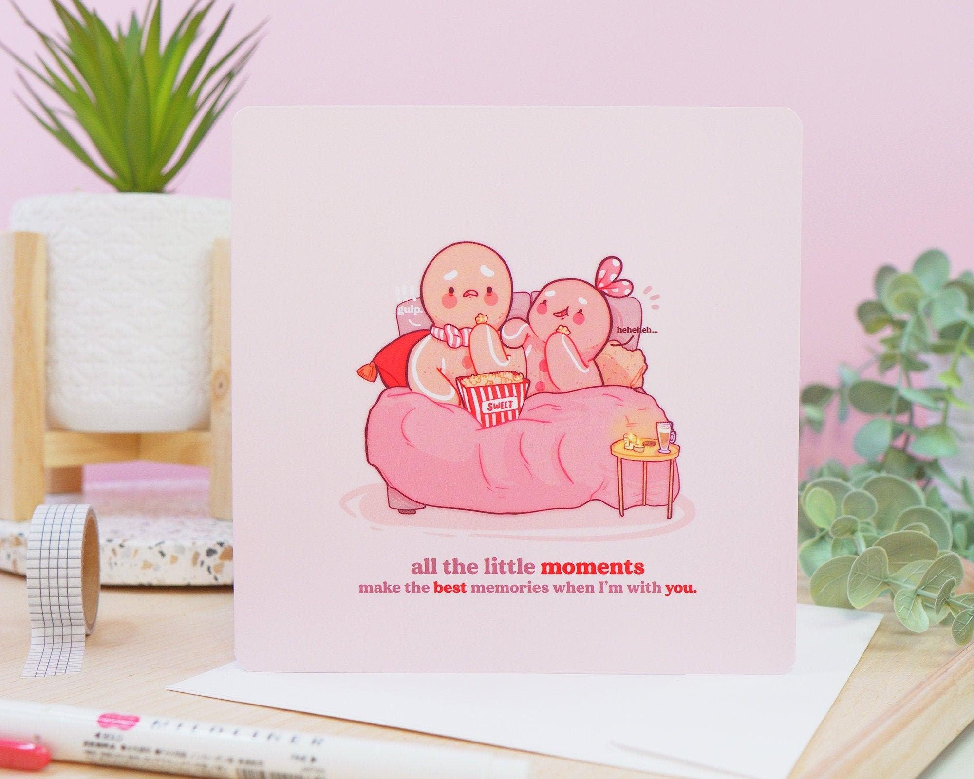 Gingie & Spice Movie Night and Chill! ~ Cute Greetings Gift Card - Katnipp Illustrations