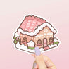 Gingie & Spice’s Gingerbread House Sticker | Cute Die-Cut Vinyl Christmas Sticker - Katnipp Studios