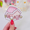 Gingie & Spice’s Gingerbread House Sticker | Cute Die-Cut Vinyl Christmas Sticker - Katnipp Studios