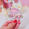 Gingie & Spice’s Gingerbread House Sticker | Cute Die-Cut Vinyl Christmas Sticker - Katnipp Studios