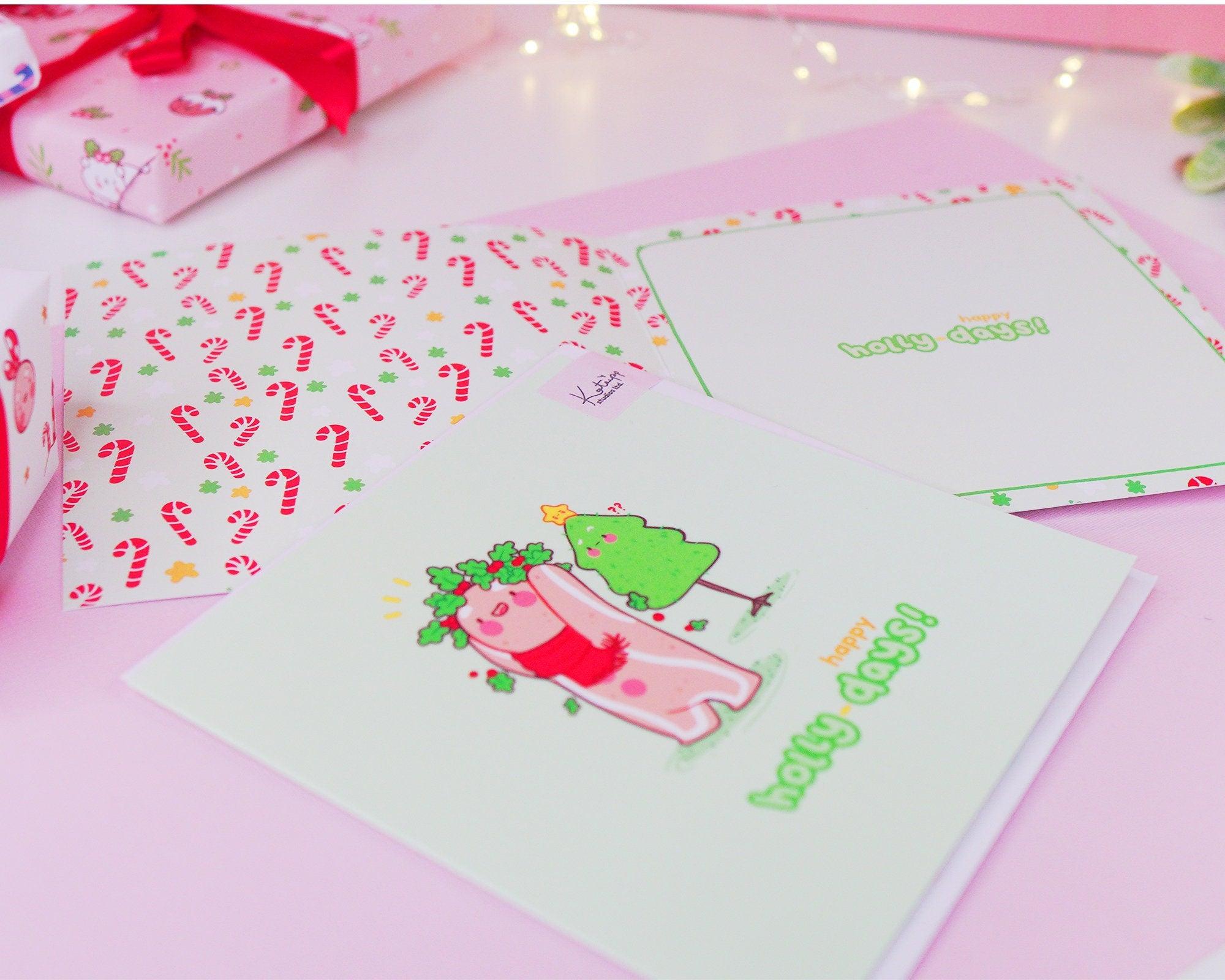 Gingie Happy Holly Christmas Card - Katnipp Studios