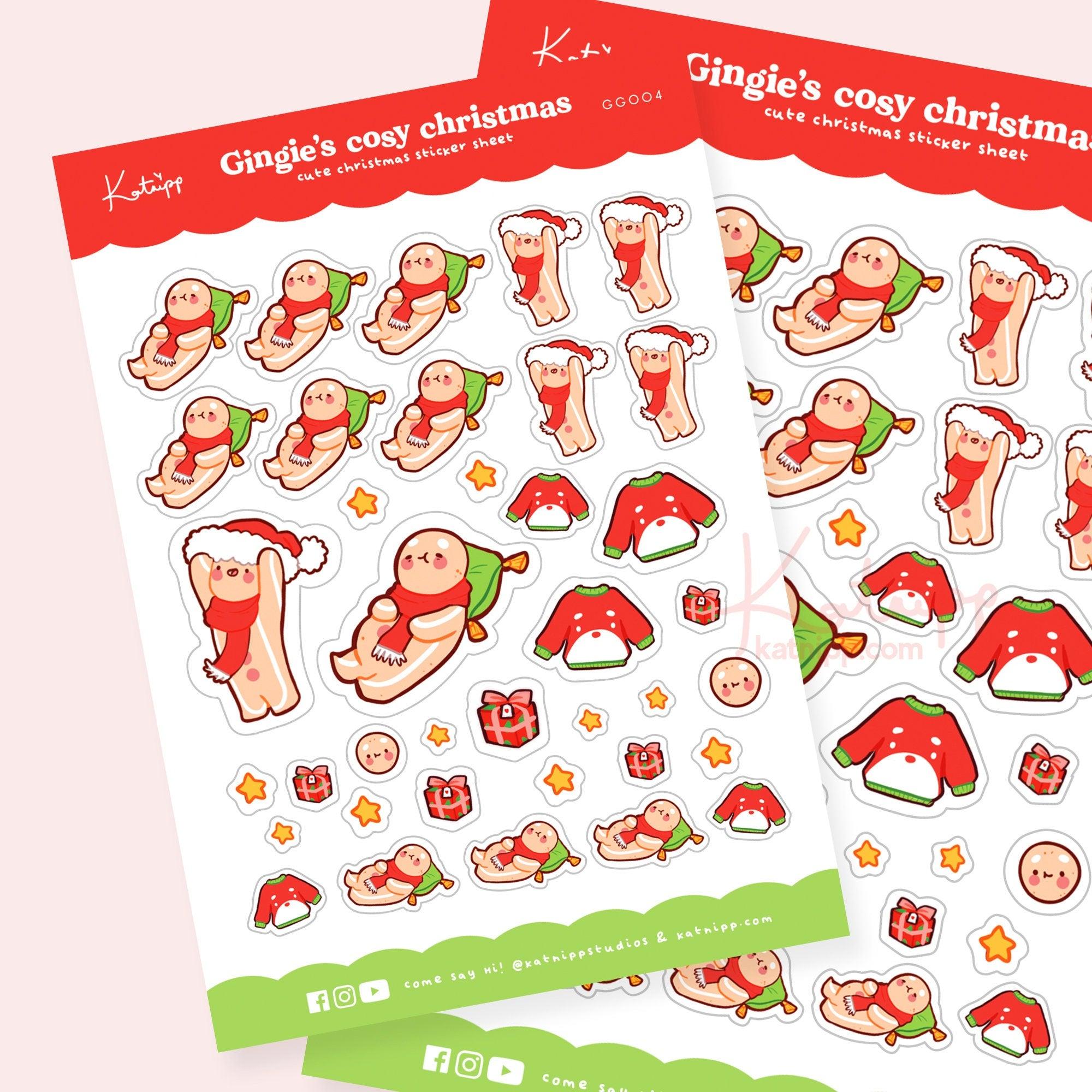 Gingie Lazy Day Christmas Stickers - GG004 - Katnipp Studios