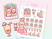 Gingie & Spice Holiday Stickers | Kawaii Summer Planner Stickers | GSHOL004 Katnipp character product