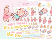 Gingie & Spice Summer Stickers | Kawaii Holiday Planner Stickers | GS HOL002 Katnipp character product