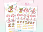 Gingie & Spice Summer Stickers | Kawaii Holiday Planner Stickers | GSHOL003 Katnipp character product