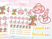 Gingie & Spice Summer Stickers | Kawaii Holiday Planner Stickers | GSHOL003 Katnipp character product