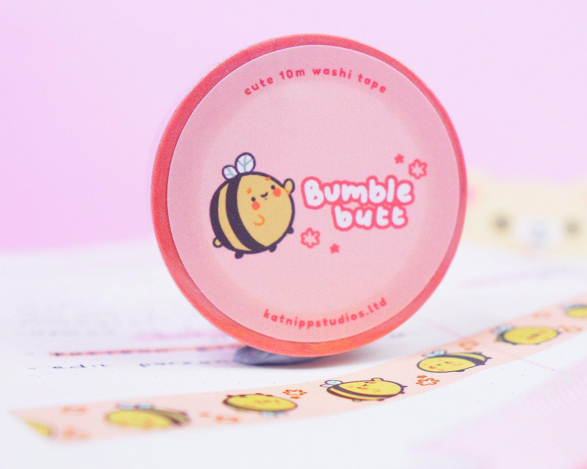 Gold Foil Kawaii Bee Washi Tape ~ Bumblebutt Washi - Katnipp Illustrations