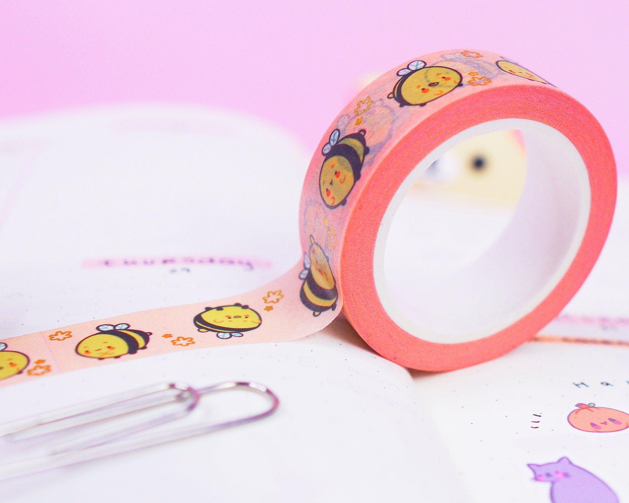 Gold Foil Kawaii Bee Washi Tape ~ Bumblebutt Washi – Katnipp Studios