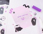 Gothic Halloween A6 Sticker Sheet | Cute Vampire Planner Stickers | SP002 Katnipp character product