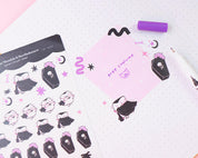 Gothic Halloween A6 Sticker Sheet | Cute Vampire Planner Stickers | SP002 Katnipp character product