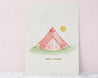 Happy Camper Art Print ~ Tent Art Print - Katnipp Illustrations