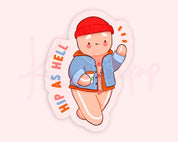 Hip as Hell Gingie Coffee Vinyl Sticker | Funny Kawaii Sticker Katnipp character product