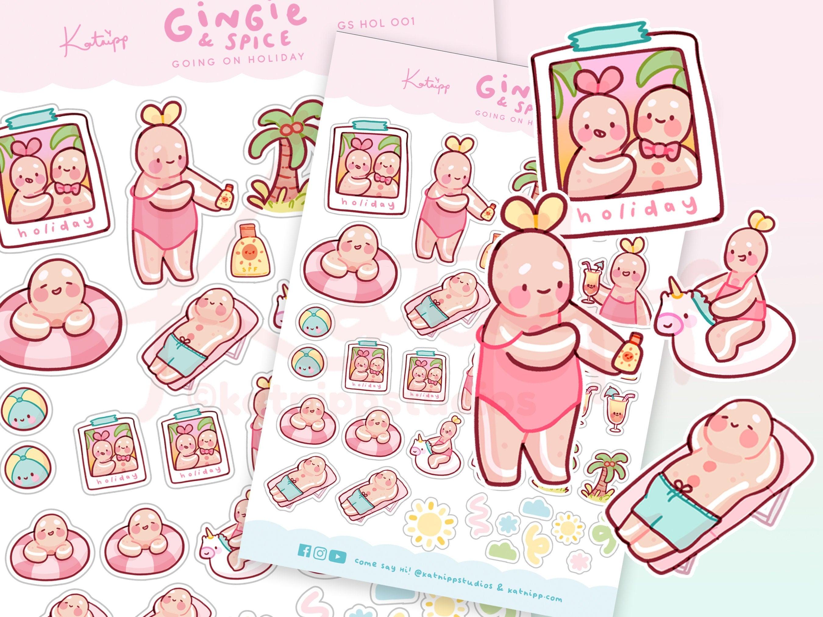 Holiday Planner Stickers ~ Gingie & Spice Deco Vacation Stickers ~ GS HOL001 - Katnipp Illustrations