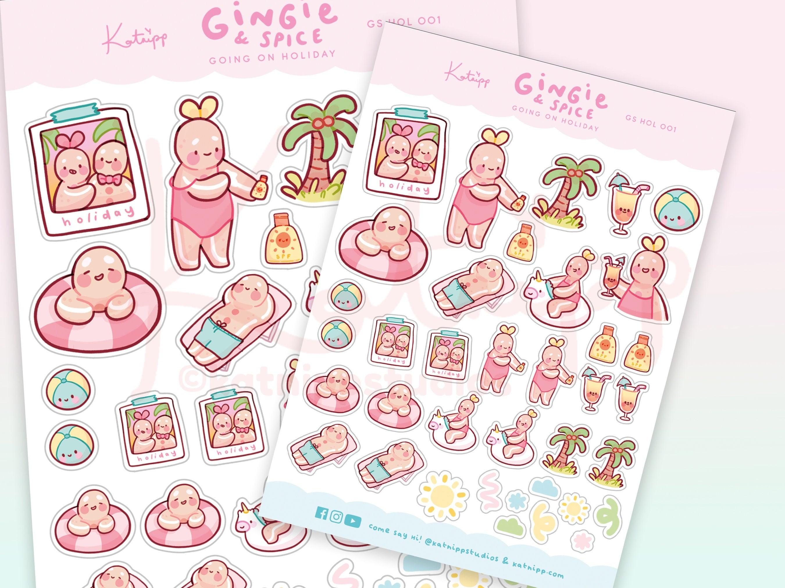 Holiday Planner Stickers ~ Gingie & Spice Deco Vacation Stickers ~ GS HOL001 - Katnipp Illustrations