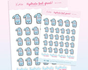 Hydrate Feel Great Water Tracker Stickers | Kawaii Planner Sticker Sheet | WLS009 Katnipp character product