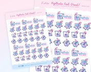 Hydration Emoji Sticker Sheet | Water Intake Planner Tracker | Cute Wellness Stickers | AQUA003 Katnipp character product