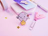 I Love You To The Moon ~ Cute Moon and Star Frens Pin - Katnipp Illustrations