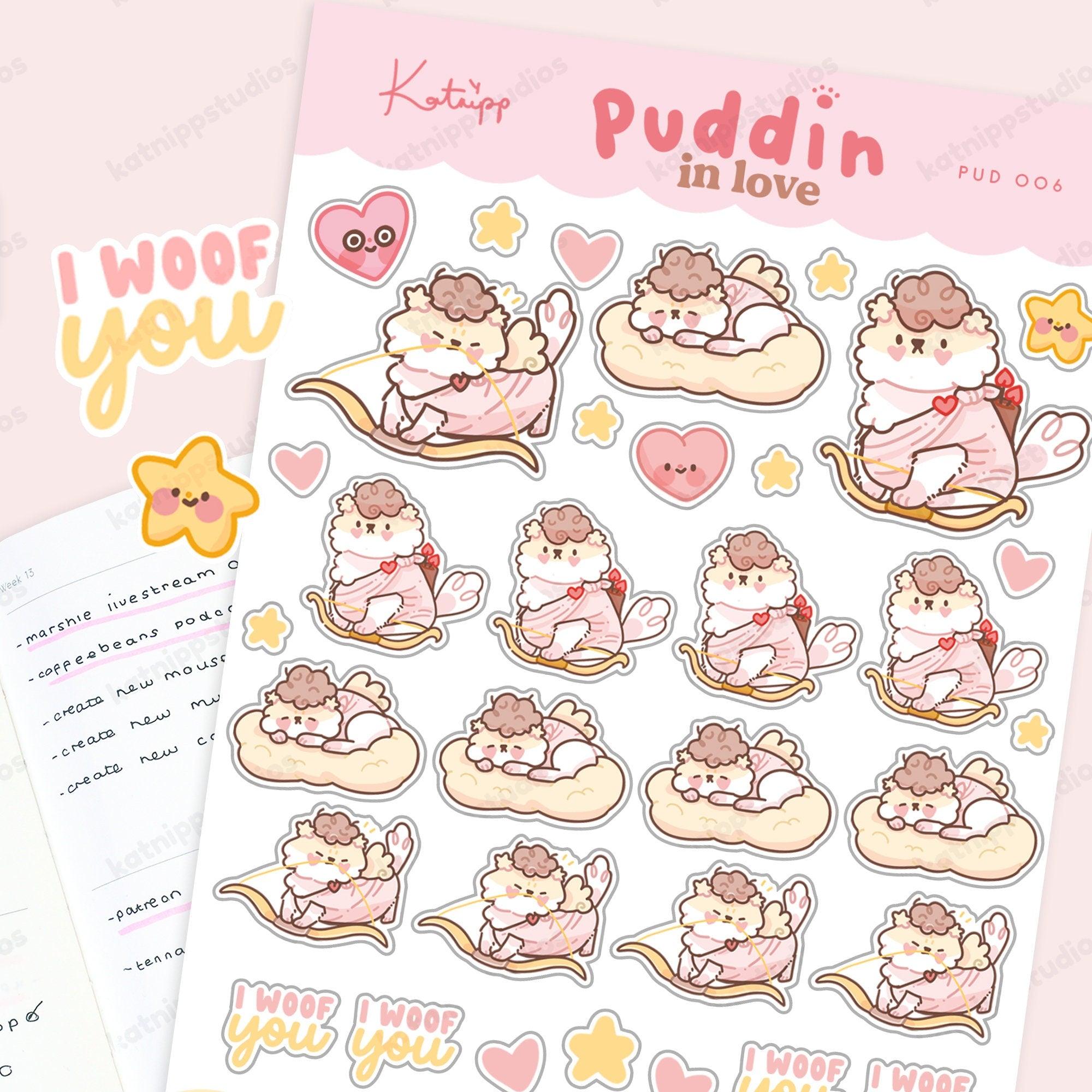 I Woof You Cute Valentines Cupid Planner Stickers - PUD 006 - Katnipp Studios