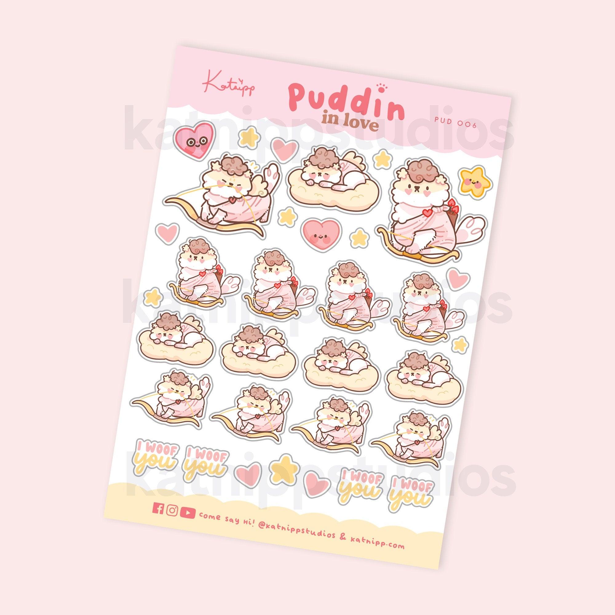 I Woof You Cute Valentines Cupid Planner Stickers - PUD 006 - Katnipp Studios