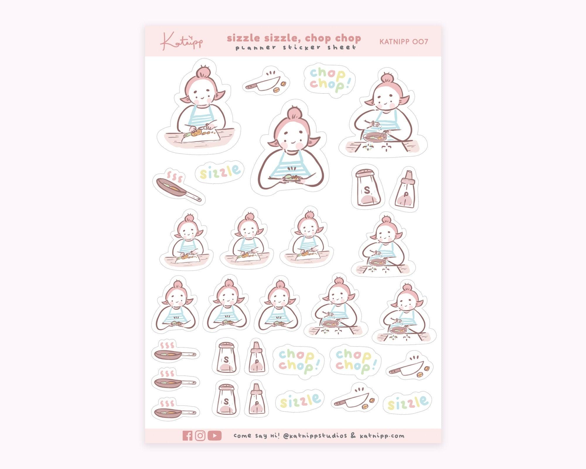 Katnipp Cooking Meal Prep Planner Stickers ~ KATNIPP007 - Katnipp Illustrations