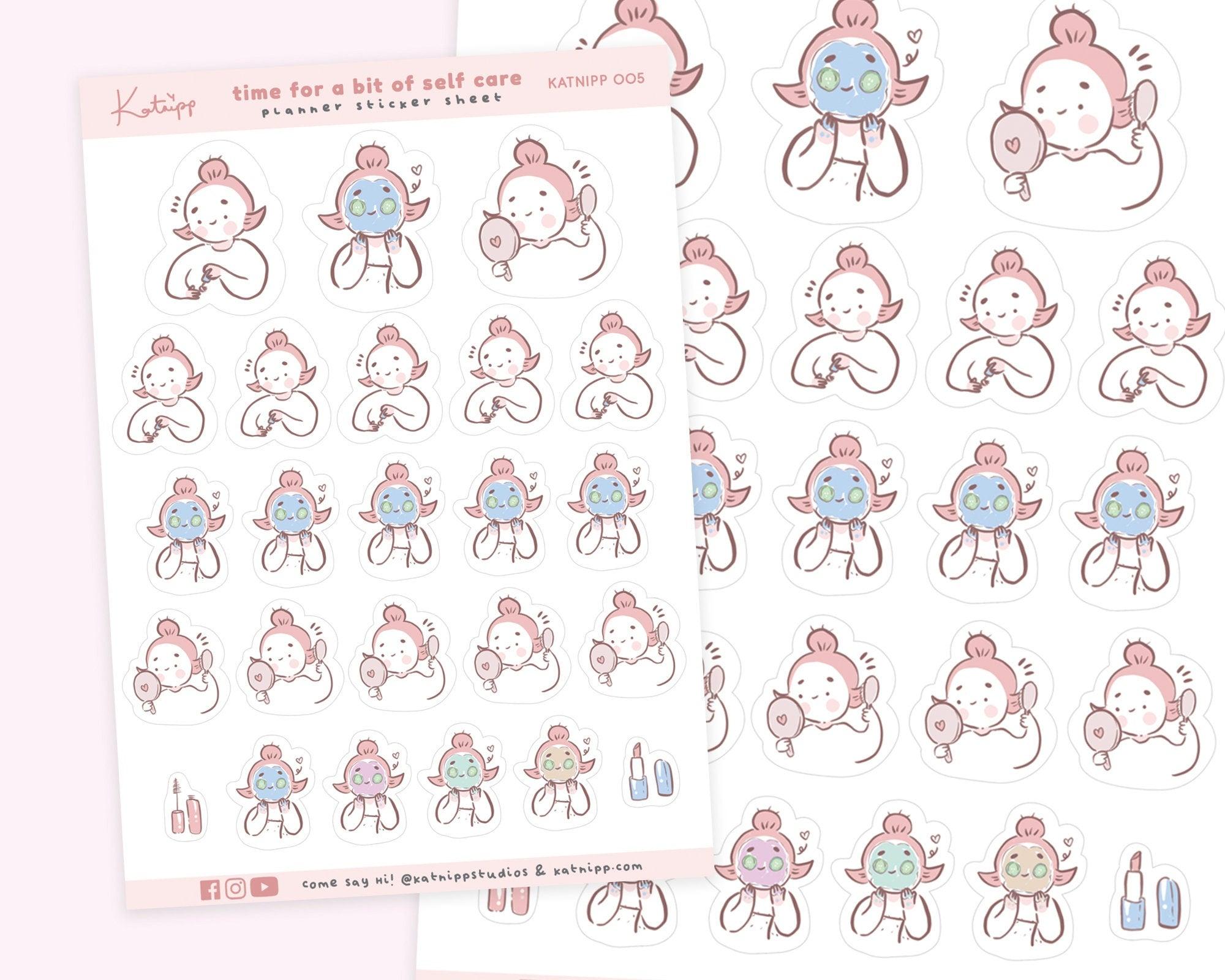 Katnipp Pamper Manicure Spa Planner Stickers ~ KATNIPP005 - Katnipp Illustrations
