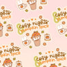 Kawaii Autumn Sticker | Cosy Nights & Pumpkin Spice | Cute Pumpkin Coffee Die-Cut - Katnipp Studios