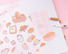 Kawaii Bearguette Cafe Bakery Waterproof Vinyl Sticker Set - A5 | Cute Bakery Stickers - BC 001 - Katnipp Studios