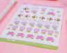 Kawaii Bee Flower Planner Stickers - BB002 - Cute Bumblebee Floral Stickers - Katnipp Studios