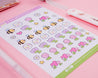 Kawaii Bee Flower Planner Stickers - BB002 - Cute Bumblebee Floral Stickers - Katnipp Studios