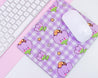 Kawaii BumbleButt Gingham Lilac Tulip Mouse Mat ~ Rectangle - Katnipp Illustrations