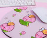 Kawaii BumbleButt Peony Pastel Pink Mouse Mat - Katnipp Illustrations