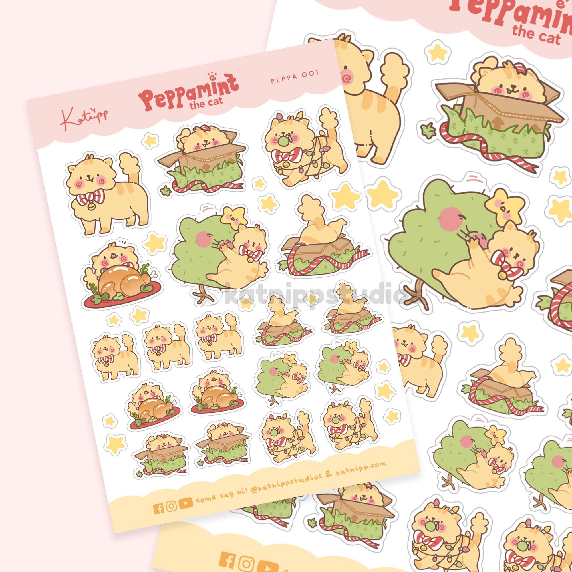 Kawaii Cat Sticker Sheets | Kawaii Sticker Sheets | GekkoIllustrations |  Cute Planner Stickers | Kawaii Planner Stickers | Witchy Stickers