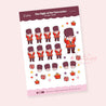 Kawaii Christmas Nutcracker Sticker Sheet | Festive Planner Stickers | NC003 - Katnipp Studios