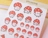 Kawaii Chubby Mushroom Emoji Planner Stickers ~ SH004 - Katnipp Illustrations
