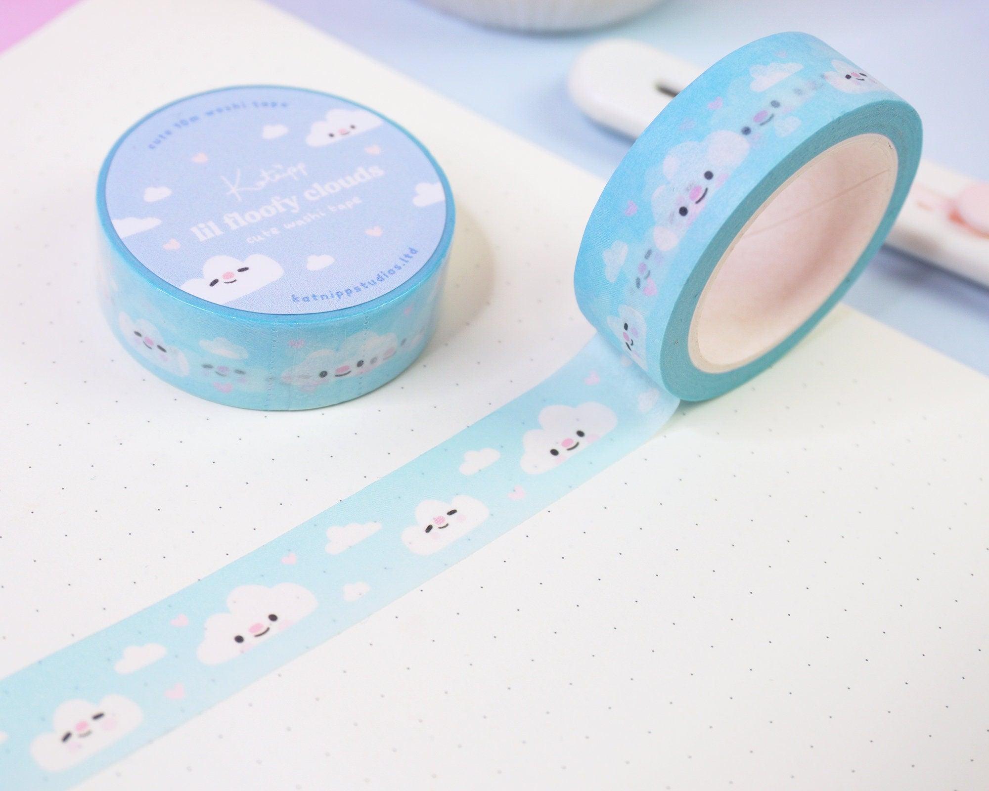 Kawaii Cloud Baby Blue Washi Tape - Katnipp Illustrations