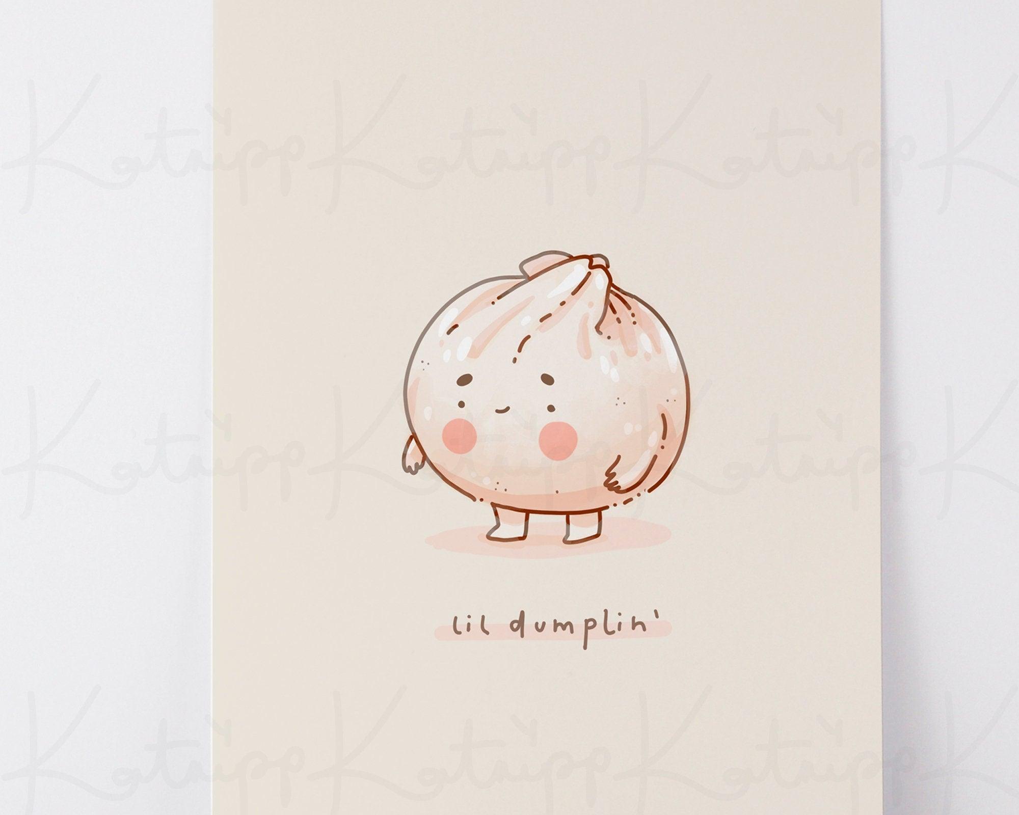 Kawaii Dumpling Art Print - Katnipp Illustrations