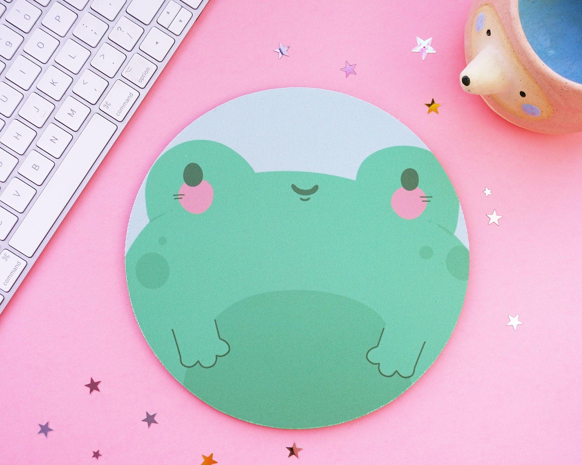 Kawaii Frog Mouse pad ~ Cute Frog Mouse Mat - Katnipp Illustrations