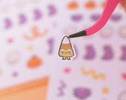 Kawaii Halloween A6 Sticker Sheet | Cute Spooky Planner Stickers | HALLOWS001 Katnipp character product