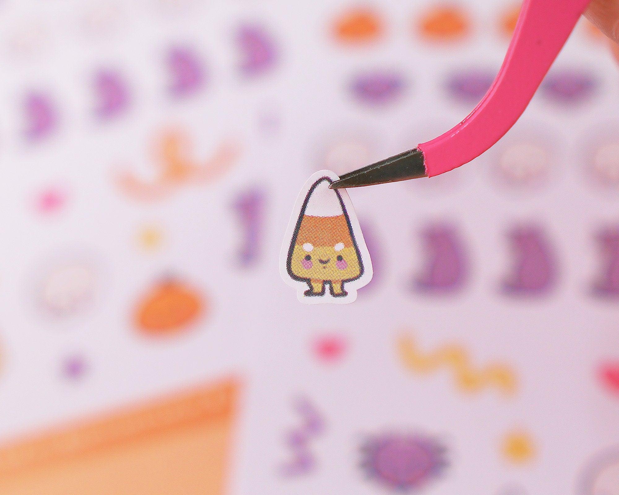 Kawaii Halloween A6 Sticker Sheet | Cute Spooky Planner Stickers | HALLOWS001 Katnipp character product