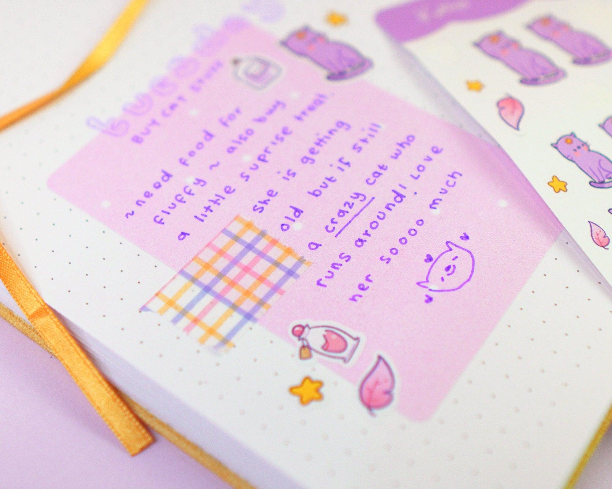 Kawaii Magical Cat A6 Sticker Sheet | Witchy Planner Stickers | PW004 Katnipp character product
