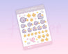 Kawaii Moon and Stars Emoji Bujo Pastel Planner Stickers ~ MS003 - Katnipp Illustrations