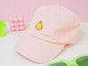Kawaii Pastel Pink Lemon Design Cap ~ Cute Low Profile Cap - Katnipp Illustrations