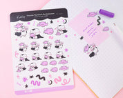 Kawaii Vampire A6 Sticker Sheet | Cute Gothic Planner Stickers | SP003 Katnipp character product