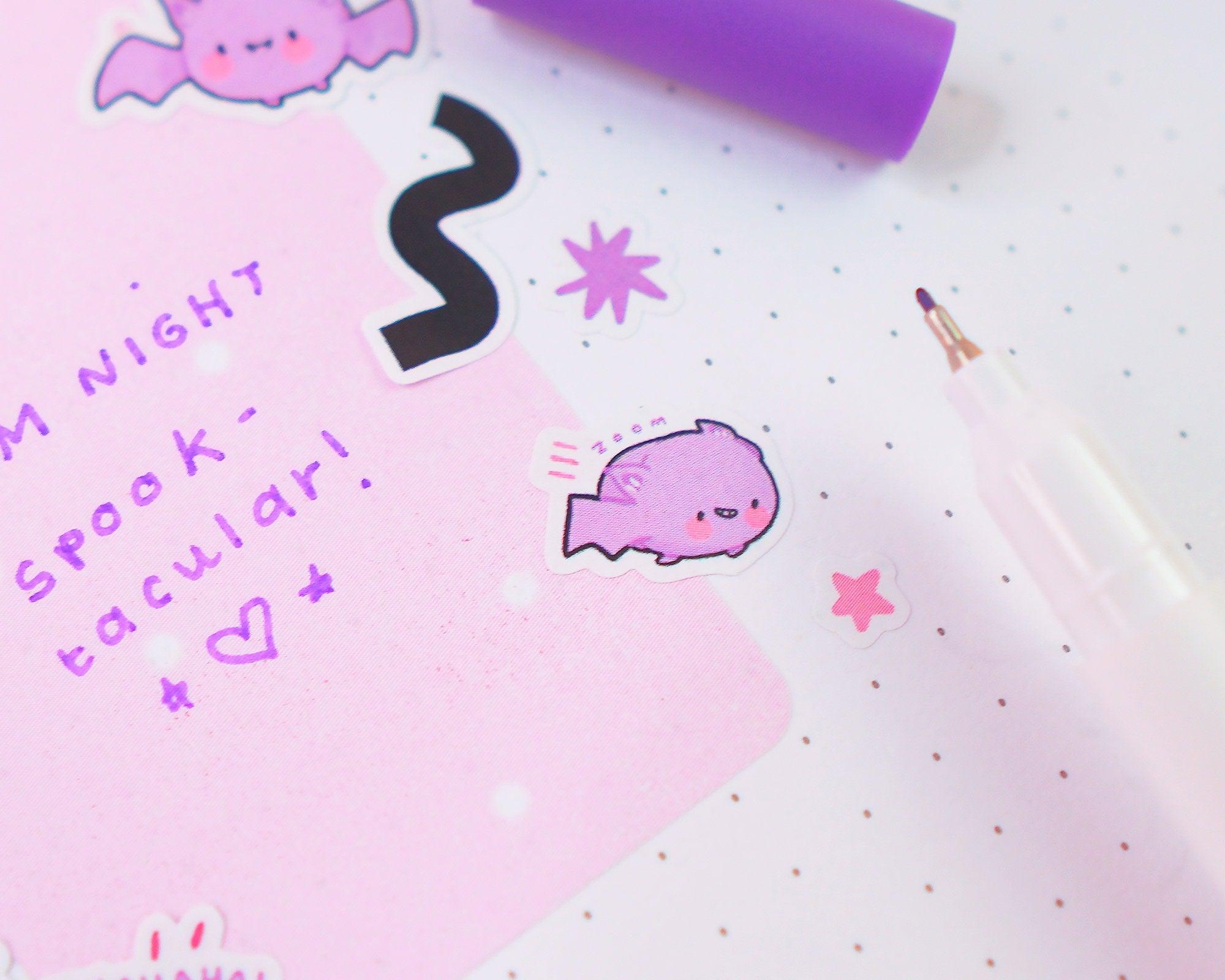 Kawaii Vampire A6 Sticker Sheet | Cute Gothic Planner Stickers | SP003 Katnipp character product