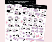 Kawaii Vampire A6 Sticker Sheet | Cute Gothic Planner Stickers | SP003 Katnipp character product