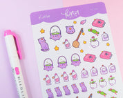 Kawaii Witch Accessories A6 Sticker Sheet | Magical Planner Stickers | PW002 Katnipp character product