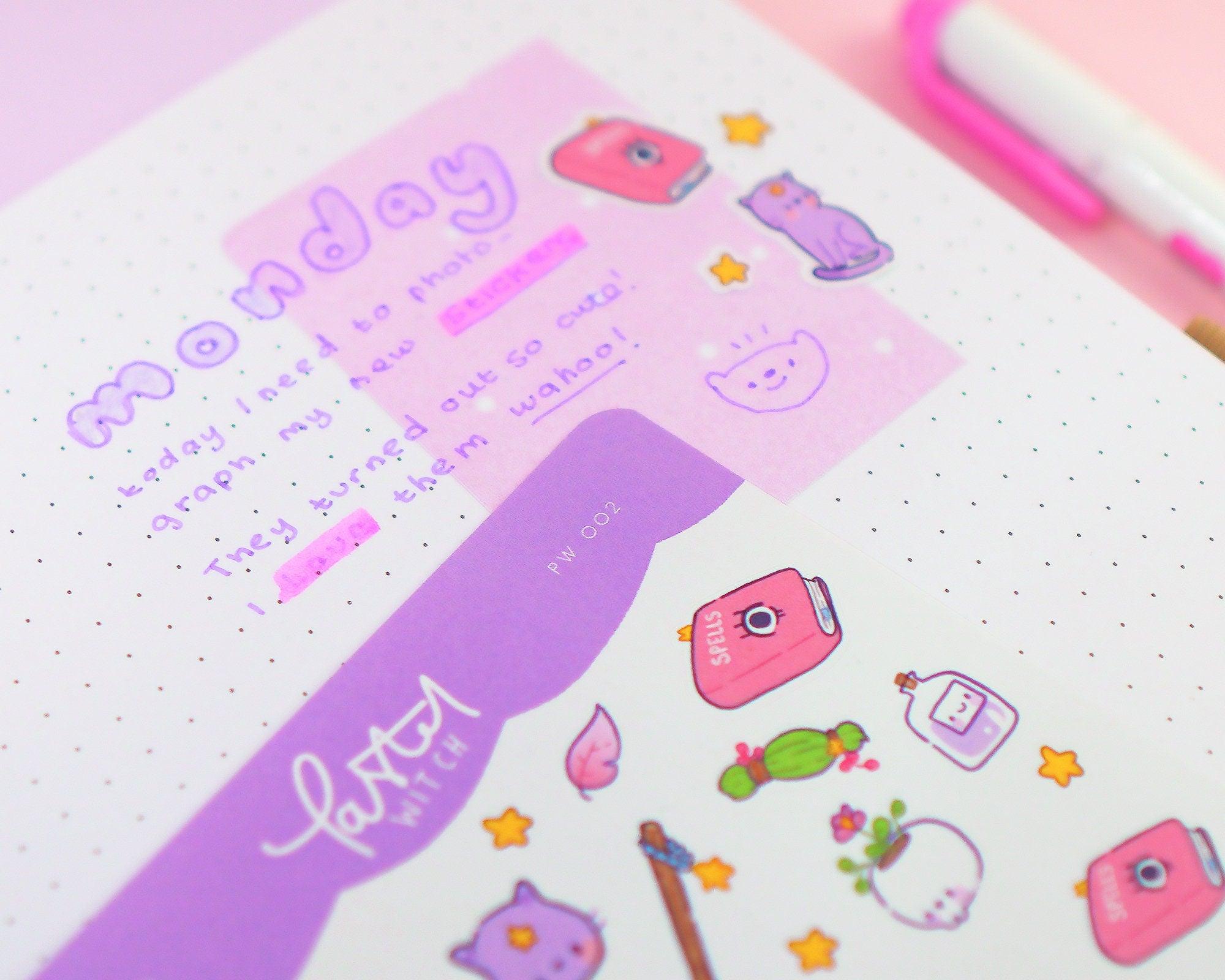 Kawaii Witch Accessories A6 Sticker Sheet | Magical Planner Stickers | PW002 Katnipp character product