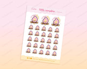Little Campfire Planner Sticker Sheet | Kawaii Motivational Planner Stickers | CAMP001 Katnipp character product